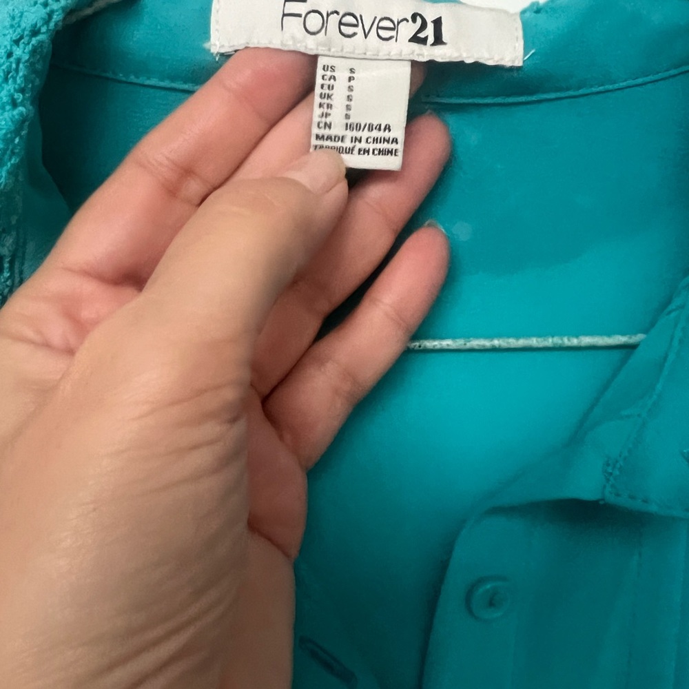 Forever21 sea green top hardly used - Picture 4 of 5